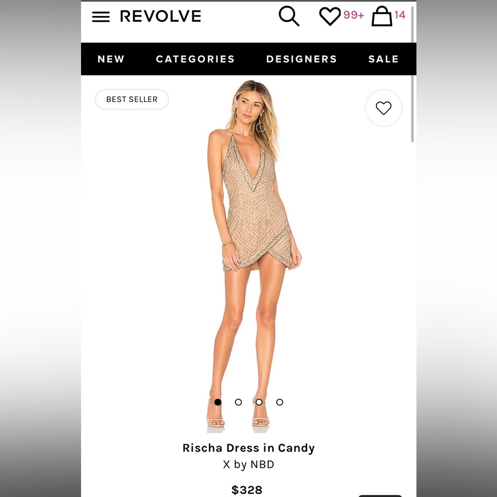 Halter neck beaded mini dress in size small